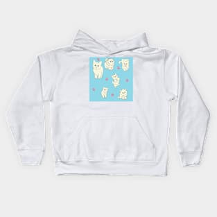 Blue White Kittens Kids Hoodie